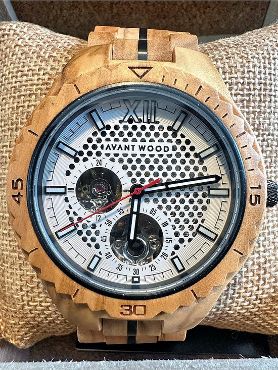 Avant Wood Other - Avant Wood Pure Silver/White Skeleton Automatic Watch-45mm